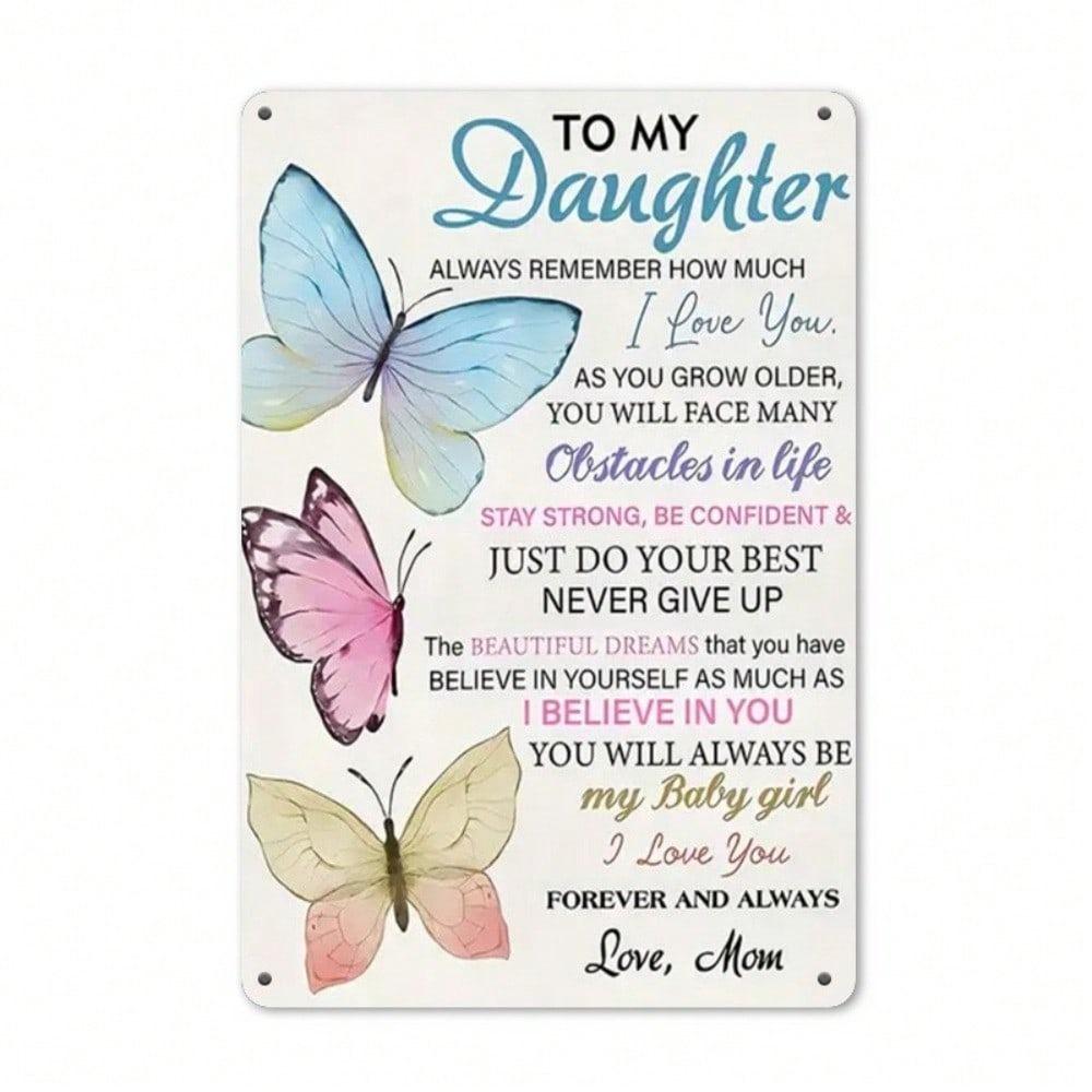 Butterfly Metal Wall Art Inspirational Daughter Gift Home Decor