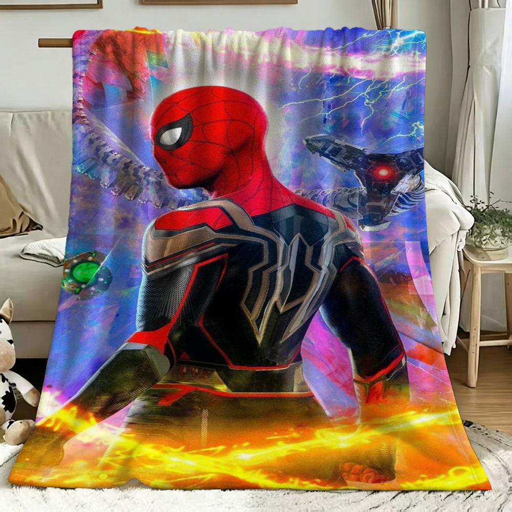 Spider Man Action Pose Blanket Blanket Soft And Comfortable Bedroom Digital Printing Machine Washable