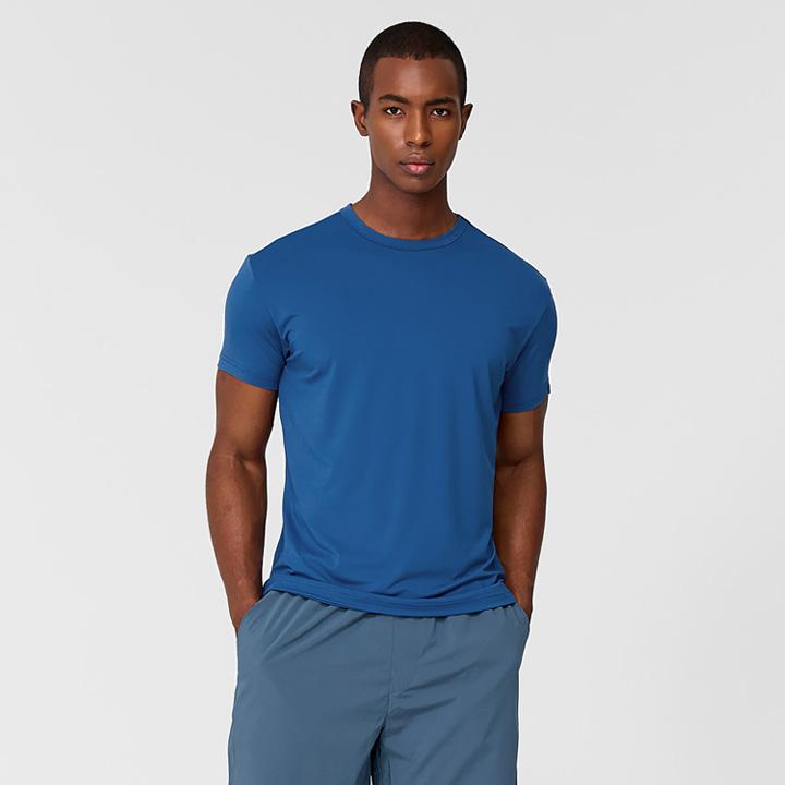 Xexymix Men S Ice Feather Muscle Fit Short Sleeve Rivera Blue Liv Rivera Blue/L