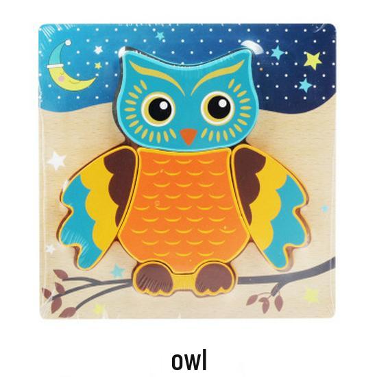 Verdicktes 3D-Holztier- und Transportpuzzle - Pädagogische Bausteine für Kleinkinder