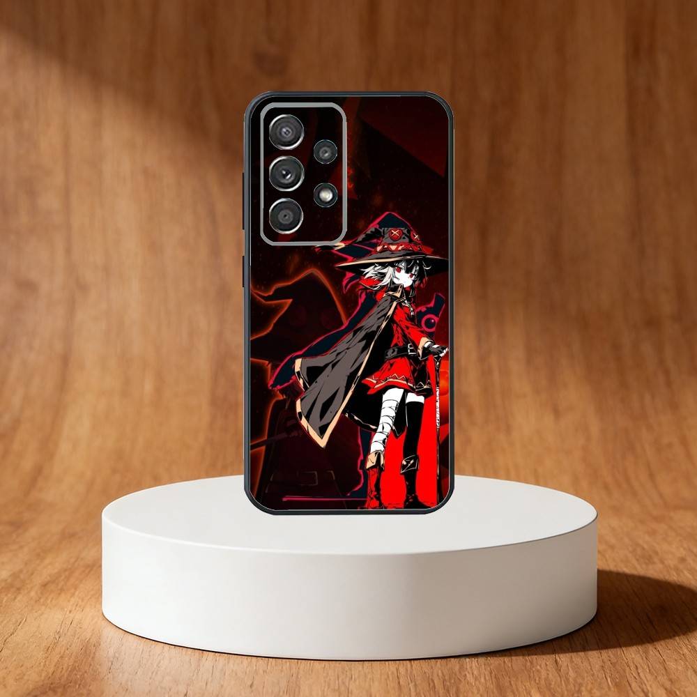 Megumin Anime K-KonoSubaS Phone Case For Samsung S25,S24,S21,S22,S23,S30,Ultra,S20,Plus,Fe,Note,10,9,5G Black Cover