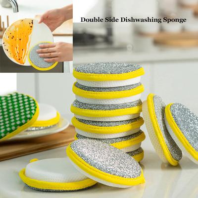 Double Side Dishwashing Sponge Household Cleaning Tools Kitchen Reusable Tableware Dish Washing Brush