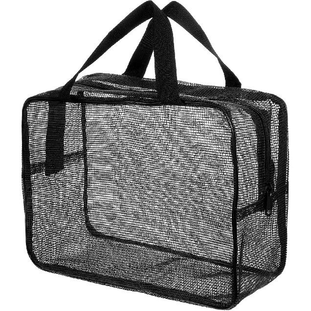 Mesh Shower Caddy Bag, Portable Toiletry Shower Tote Quick Dry Portable Tote Bag Zipper Toiletry Organizer Bags for College Dorm Bathroom Swimming