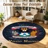 Round Rug Custom NameCoventry City FC Pattern Non Slip Carpet Home Floor Decor