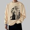 Punk Rock Dark Knight Print Crewneck Sweatshirt – Couple's Set, Loose-Fit Casual Fall/Winter Pullover