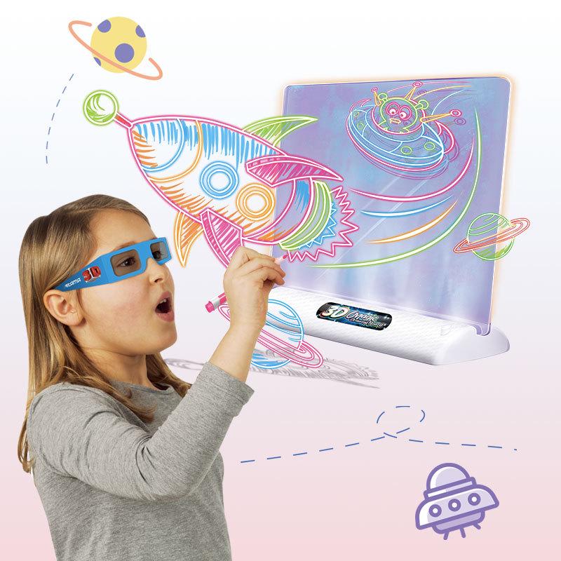 3D LED Fluorescent Children's Drawing Board – Multifunctional Early Education Luminous Toy