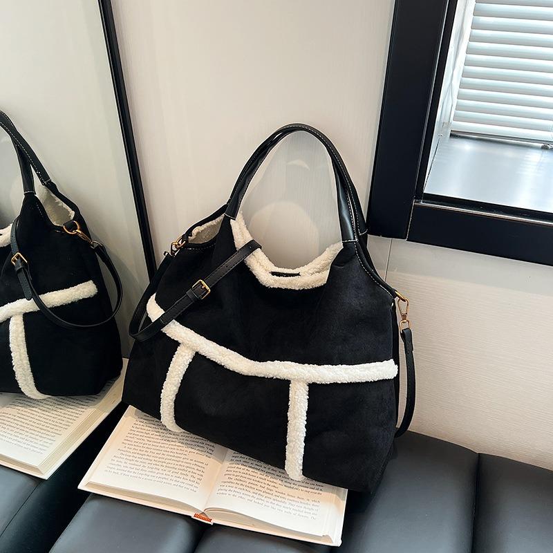 Retro large-capacity women's bag autumn and winter new deerskin velvet fashion shoulder bag underarm mother handbag