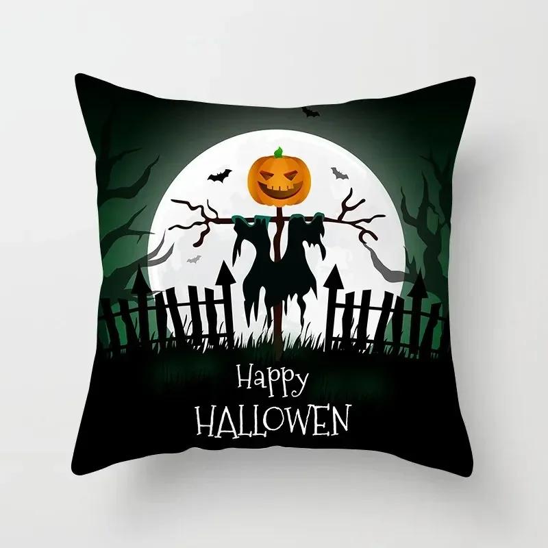 Halloween Horror Scarecrow Pattern Office Living Room Sofa Car Decorative Pillowcase