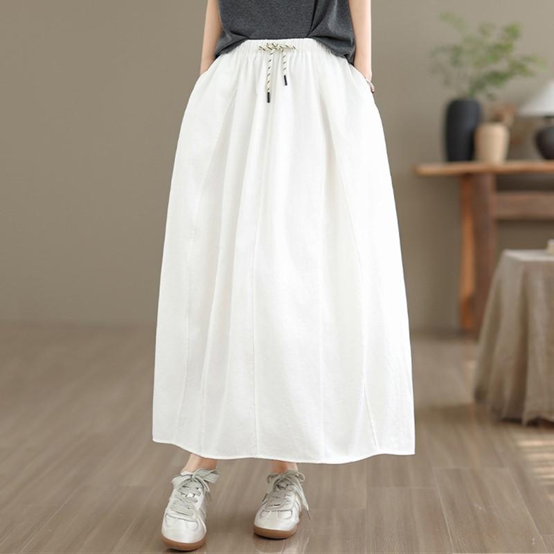 plus size High waist vintage summer casual loose long for woman skirts womens skirt