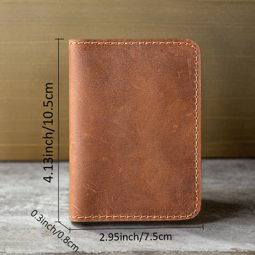 Retro Handmade Crazy Horse Cards Cases Top-Grain Leather ID Credit Card Holder Ultra Thin Wallet Mens Portability Card Bag