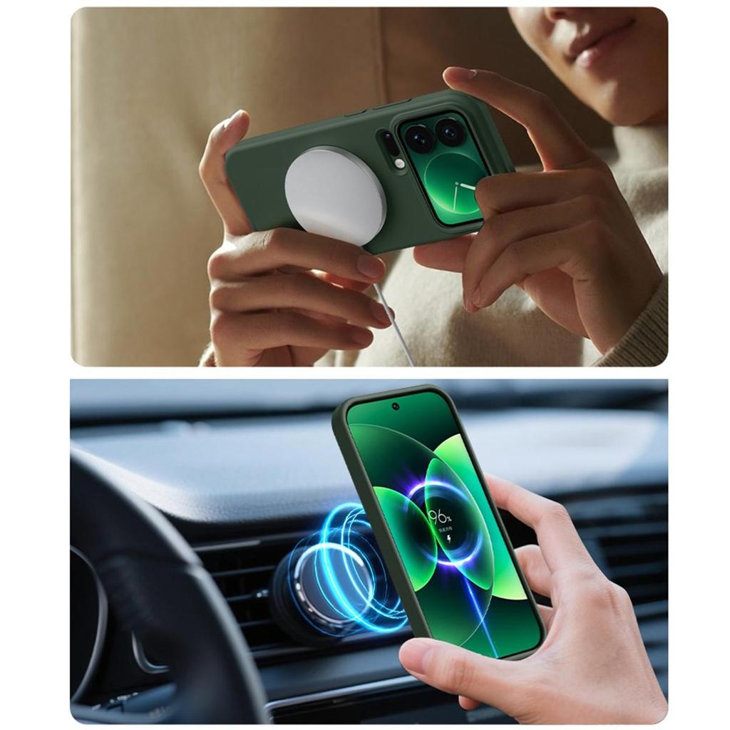 Für Xiaomi 17 Pro Max Magnetische Hülle Hautfreundliches Flüssigsilikon + PC Handyhülle