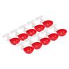 10 Set Chicken Drinking Cup Automatic Water Drinker Big Red Plastic Bowl for Duck Bird Hen G3 4