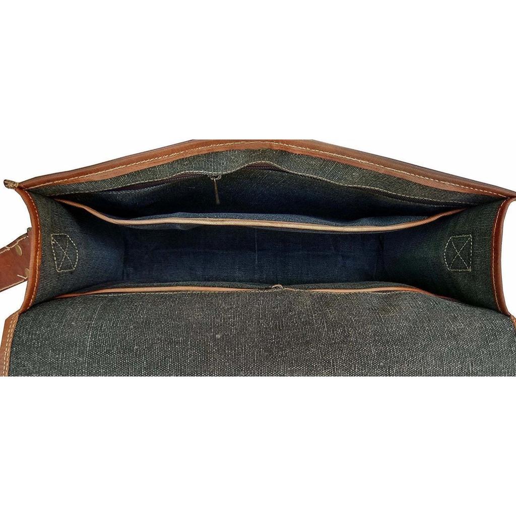 Kožená taška na školní aktovka Vintage Messenger Men Satchel S Laptop
