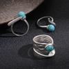 European and American irregular round double-layer open ring cold wind personality simple niche jewelry 