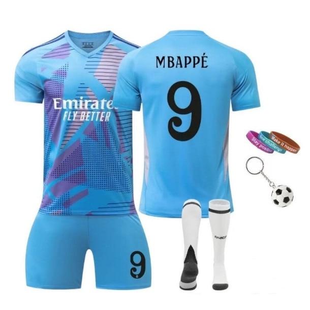 2025/2026 Real Madrid Mbappe 9 Kids Soccer Jersey, Polyester Fiber, Blue, Youth Sportswear