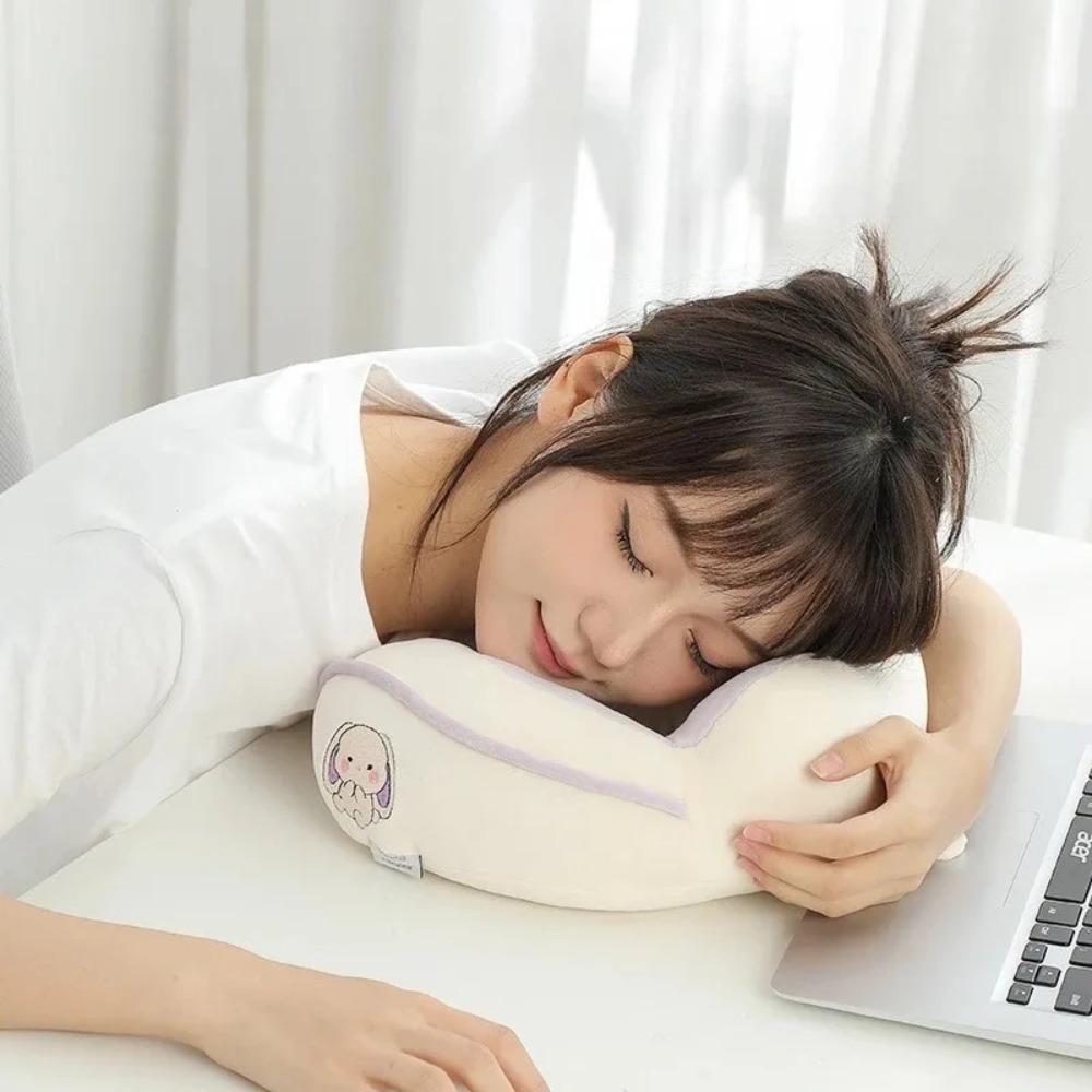 PP Cotton Cartoon Animal Hump Neck Pillow Skin-friendly Snap-fastener U-shaped Pillow Hanging Design Soft Headrest Train