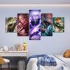 5 Panels Canvas Art Wall Animation Poster Painting Jujutsu Kaisen Fanart Living Room Picture Prints HD Modern Home Decor Mural