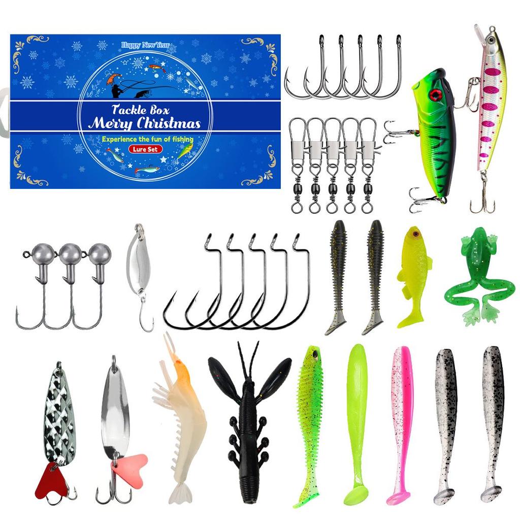 Creative Christmas Fishing Lure Set: Freshwater Trout, Bass & Salmon Hard Baits with Hooks