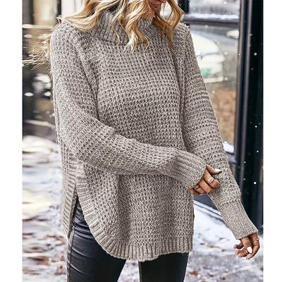 Damen Herbst und Winter Rollkragenpullover Langarmpullover