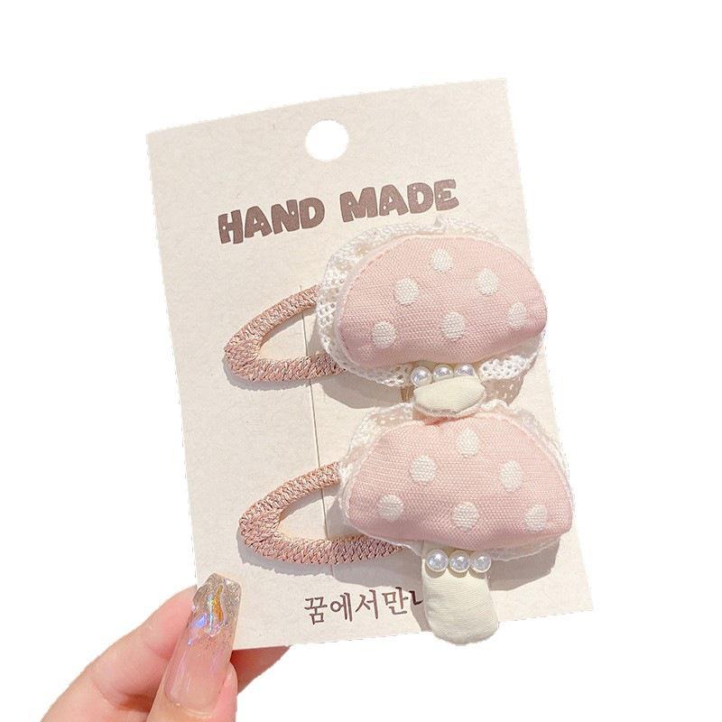 Korean Style Sweet Hair Accessories for Girls - Non-Damaging Hair Ties & BB Clips with Fabric Side Clips