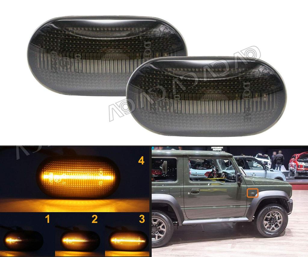Sequential Fiber LED Side Markers for Suzuki and Carry hotimp® (Smoked) Jimny, Sierra, Lapin, Truck.
