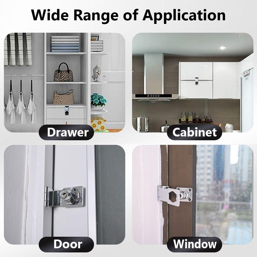 Buckle Burglarproof Cupboard Zinc Alloy Drawer Cabinet Door Lock Keyed Hasp Lock