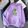 New Green Alien Sweatshirts Girls Winter Fashion Funny Tops Moletom Cute Cartoon Streetwear Women Hoodie Pullover Loose