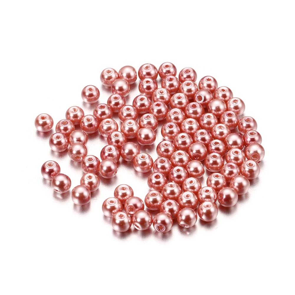 50-100Pcs 4/6/8mm Round Glass Bead Imitation Pearl Beads for DIY Earrings Necklace Jewelry Making Findings Accessories