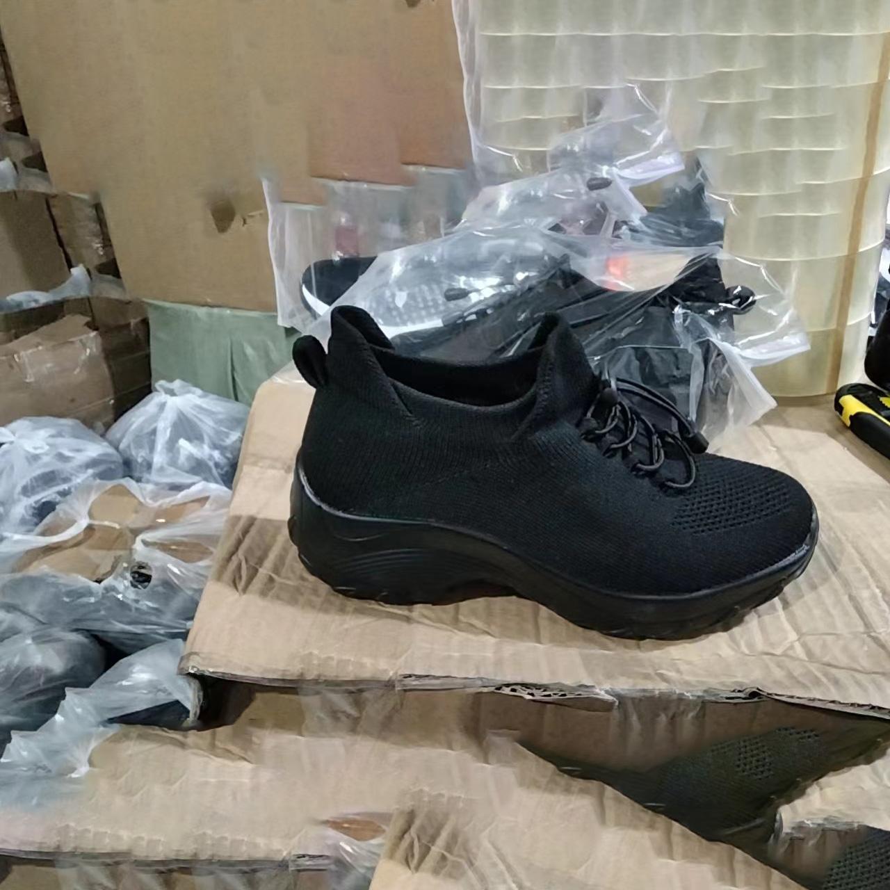 

Женские удобные туфли-лодочки Flyknit, повседневная обувь на шнуровке, большой размер, нескользящая спортивная обувь 35-45 40 чёрный