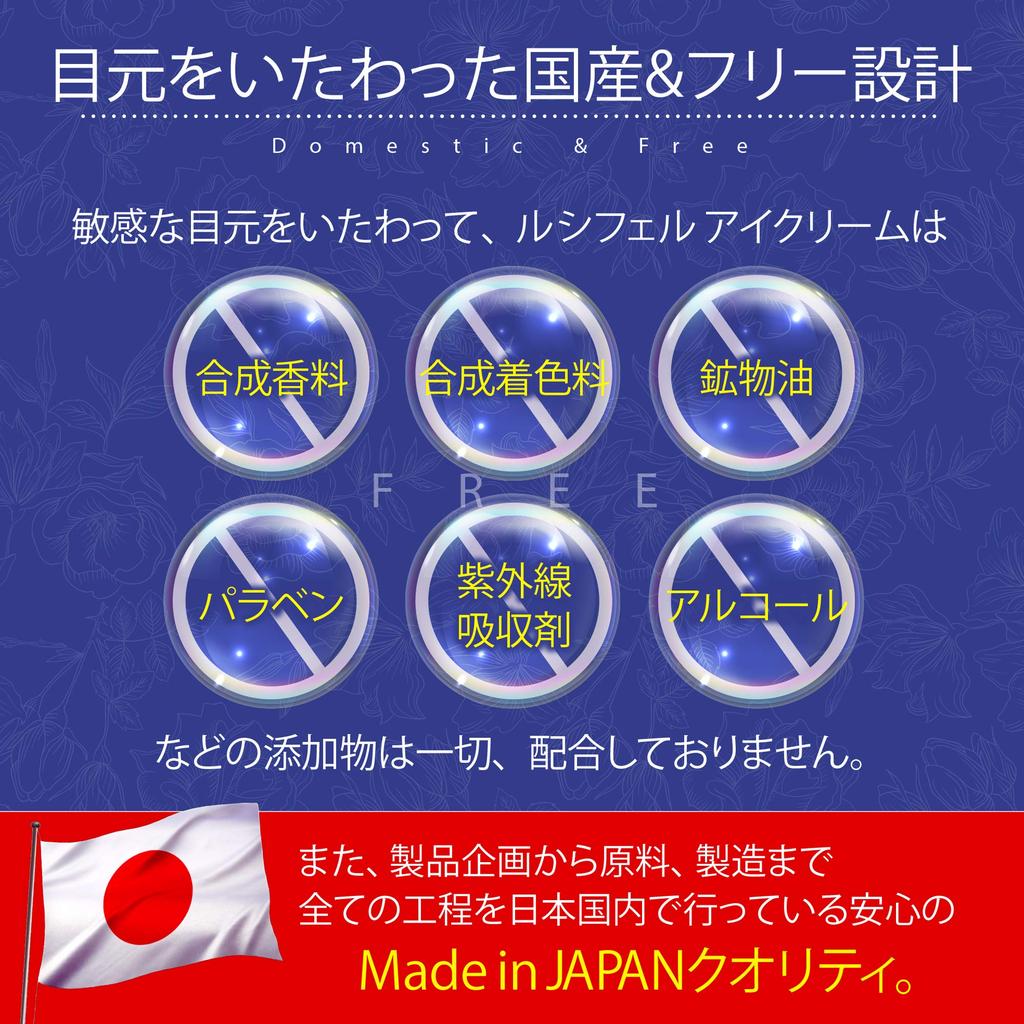 Lucifer Eye Retinol and Provitamin Made in Highly Formulated Eye 15g Cream, B5, Japan, Cream,