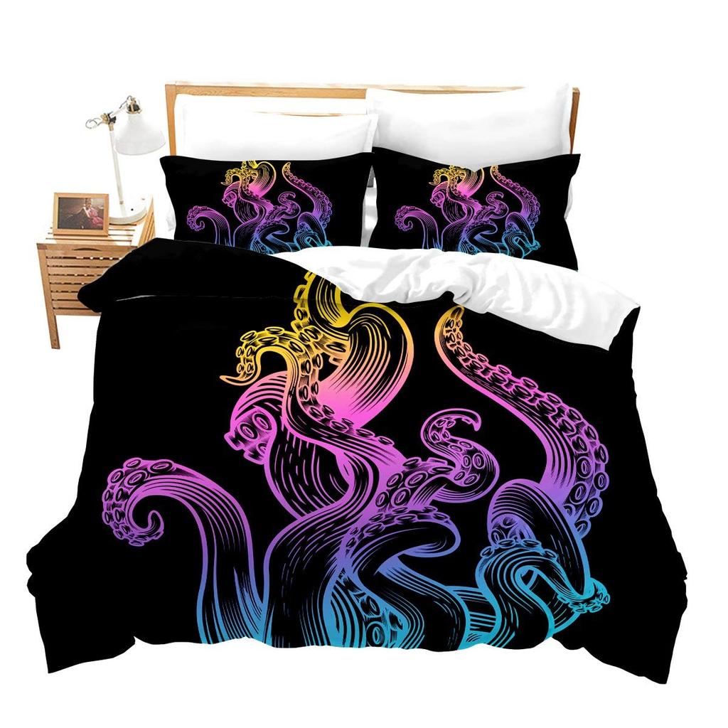 Octopus Bedding Set Twin Octopus Tentacles Bed Duvet Cover Sea Animals Comforter Cover Ocean Theme Quilt Cover With 2 Pillowcase