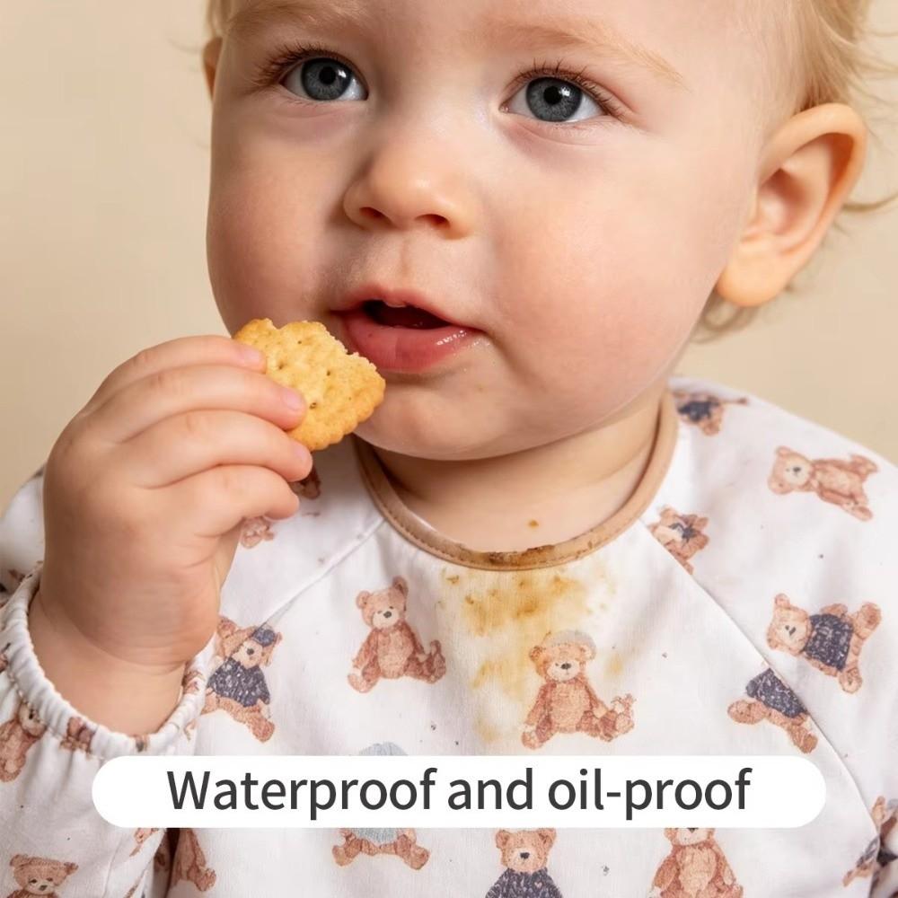Waterproof Clean Feeding Bib Mess-Free Infant  Apron Smock New Baby Waterproof Bib