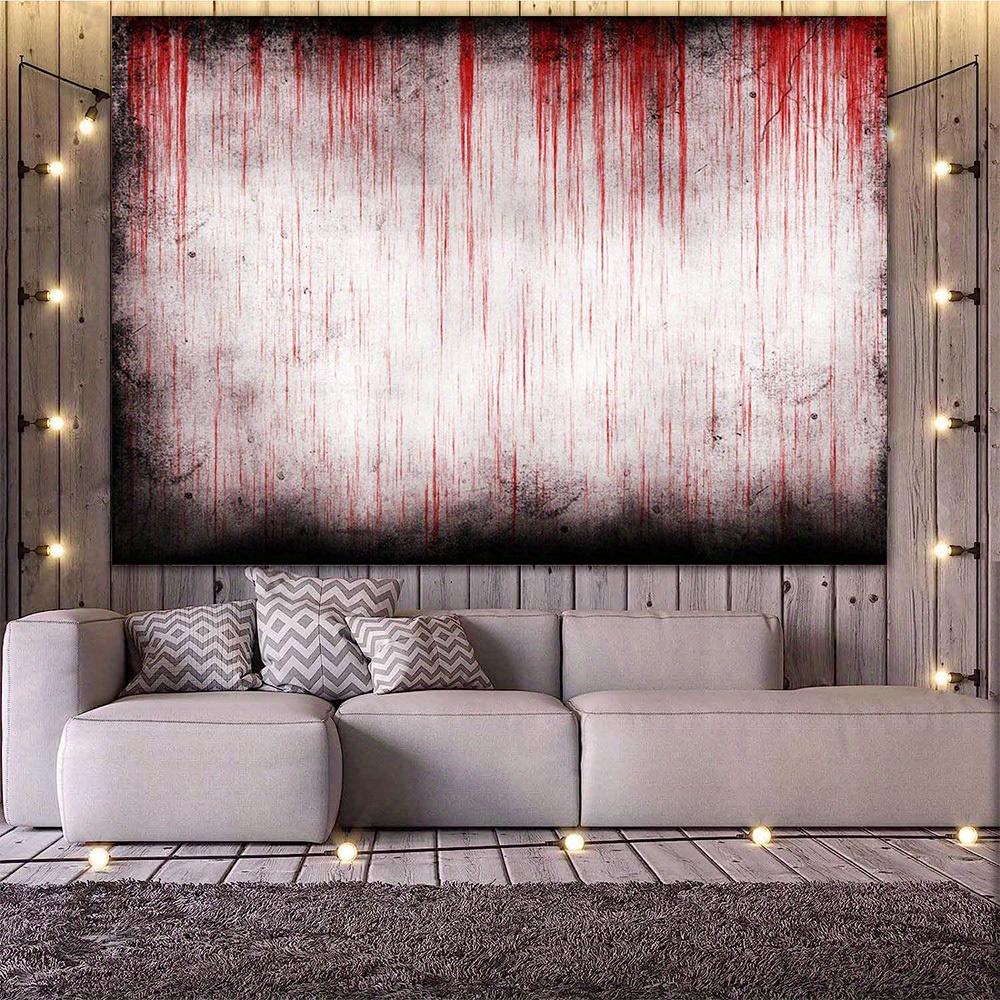 1pc Halloween Horror Photography Background - The effect of red blood drops on a textured white background, polyester