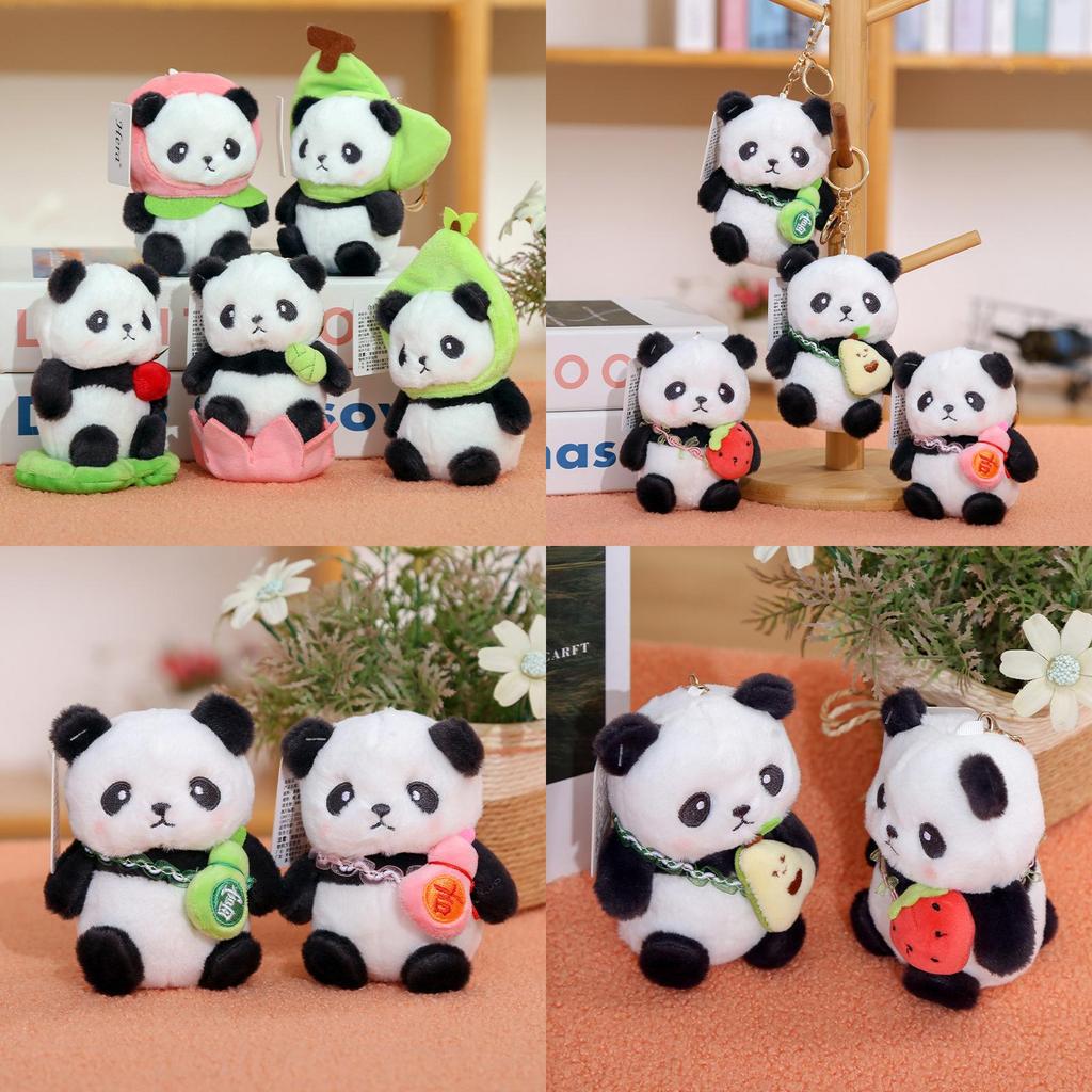 Panda Soft Plush Toy Keyring With Short Pile Fabric For Bag Ornament Collectible