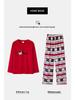 Women's Christmas Red Velvet Teddy Bear Pajamas - Warm, Breathable, Casual Coral Fleece Homewear for Autumn, Winter, Spring