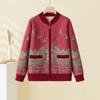 Middle-aged mother winter sweater jacket female age 0 old lady cardigan grandma thickened velvet top