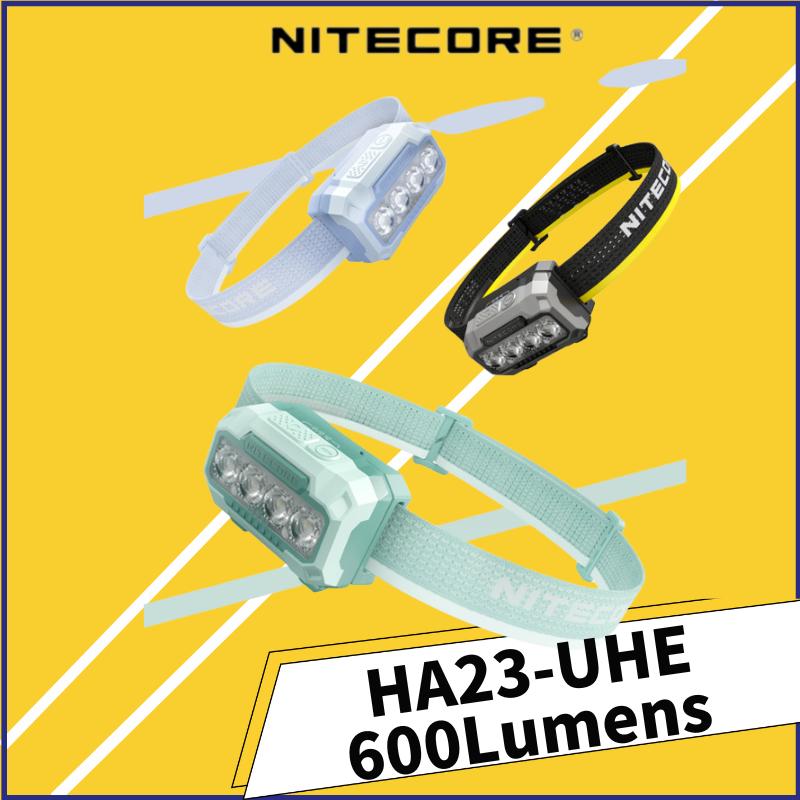 NITECORE HA23 UHE Lightweight AAA Headlamp 3 Color Temperatures 600 Lumens Headlight IP68 for Night Run Camping Fishing Trekking