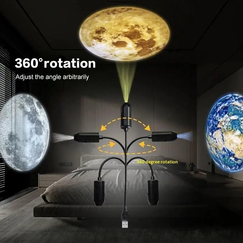 LED-Galaxie-Projektionslicht mit 1 Lampe & 3/6/10 austauschbaren Bildern Sternenhimmel Nachtlicht für Schlafzimmer Zuhause Romantische Atmosphäre Dekoration