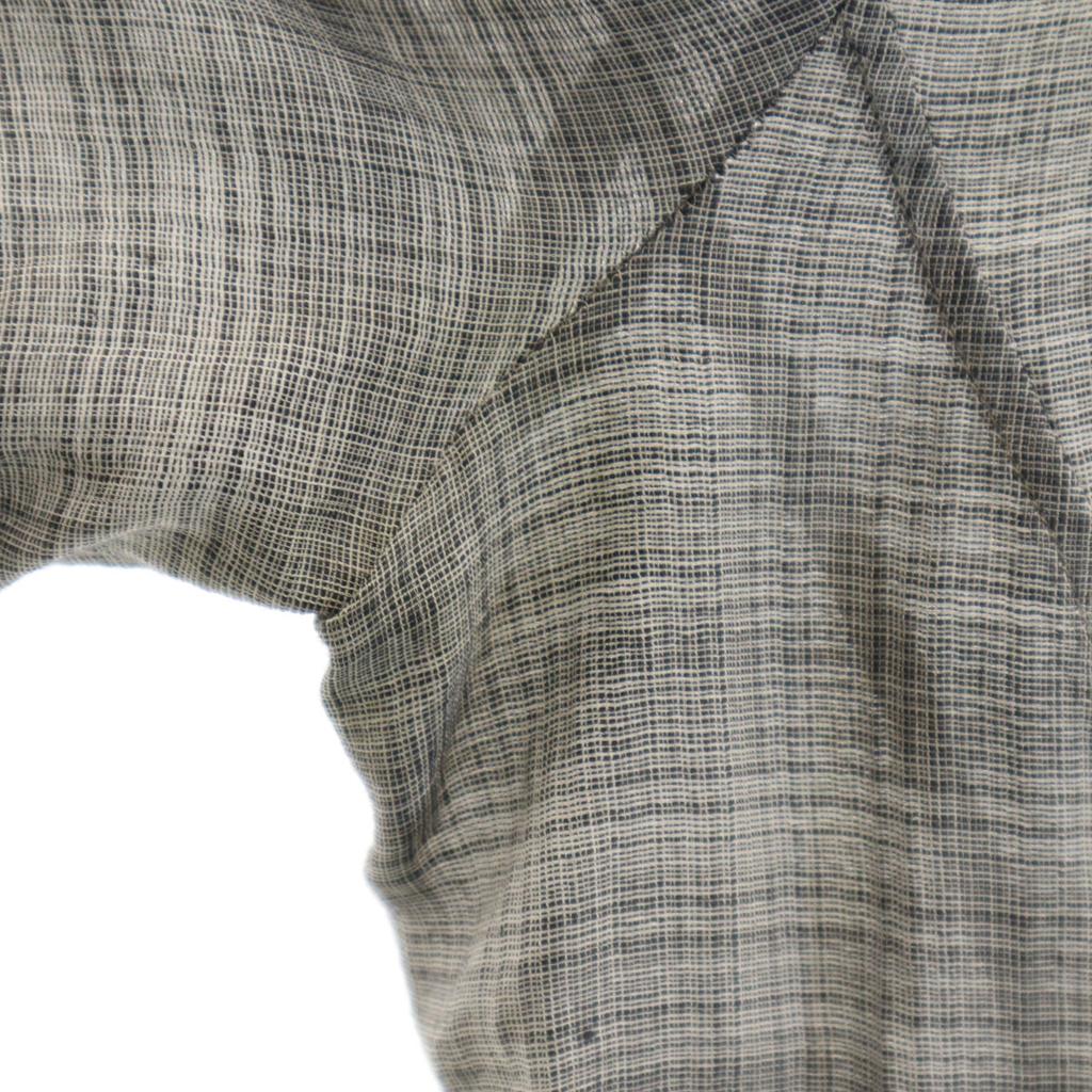 Celine Französisches Seidengemisch Karomuster Kurzarmhemd 42 grau Damen Gebraucht