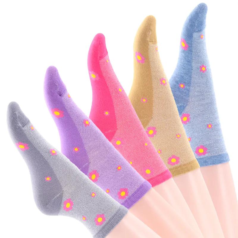 5 Pairs of Socks for Women In Summer Thin Mesh Breathable Sweat Absorbing Non Slip Simple Sports Tube