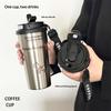 Cute Insulated Coffee Mug St Portable Dual Drink Mouth Women'S High Aesthetic Value Water Cup Heat Preservation Cup