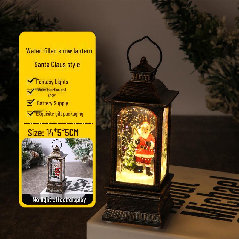 2026 Luminous Christmas Snowfall Lantern: Retro Oil Lamp Desktop Ornament & Festive Gift