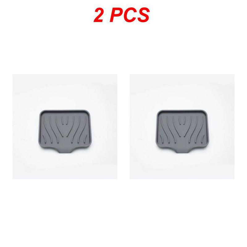 Silicone Faucet Mat Kitchen Sink Tray Soap Dispenser Sponge Drain Sink Drying Mat Countertop Storage Tray Soap Tray