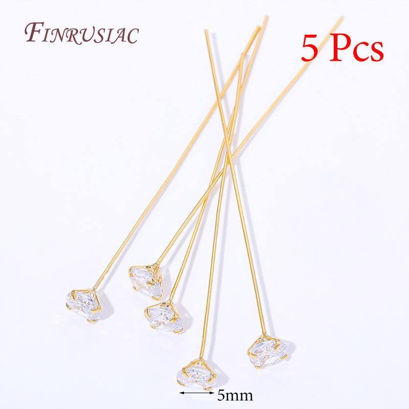 18K Gold Plated Head Pins DIY Earrings Findings,Brass Flower Head Pins For Jewelry Making Supplies Accessories