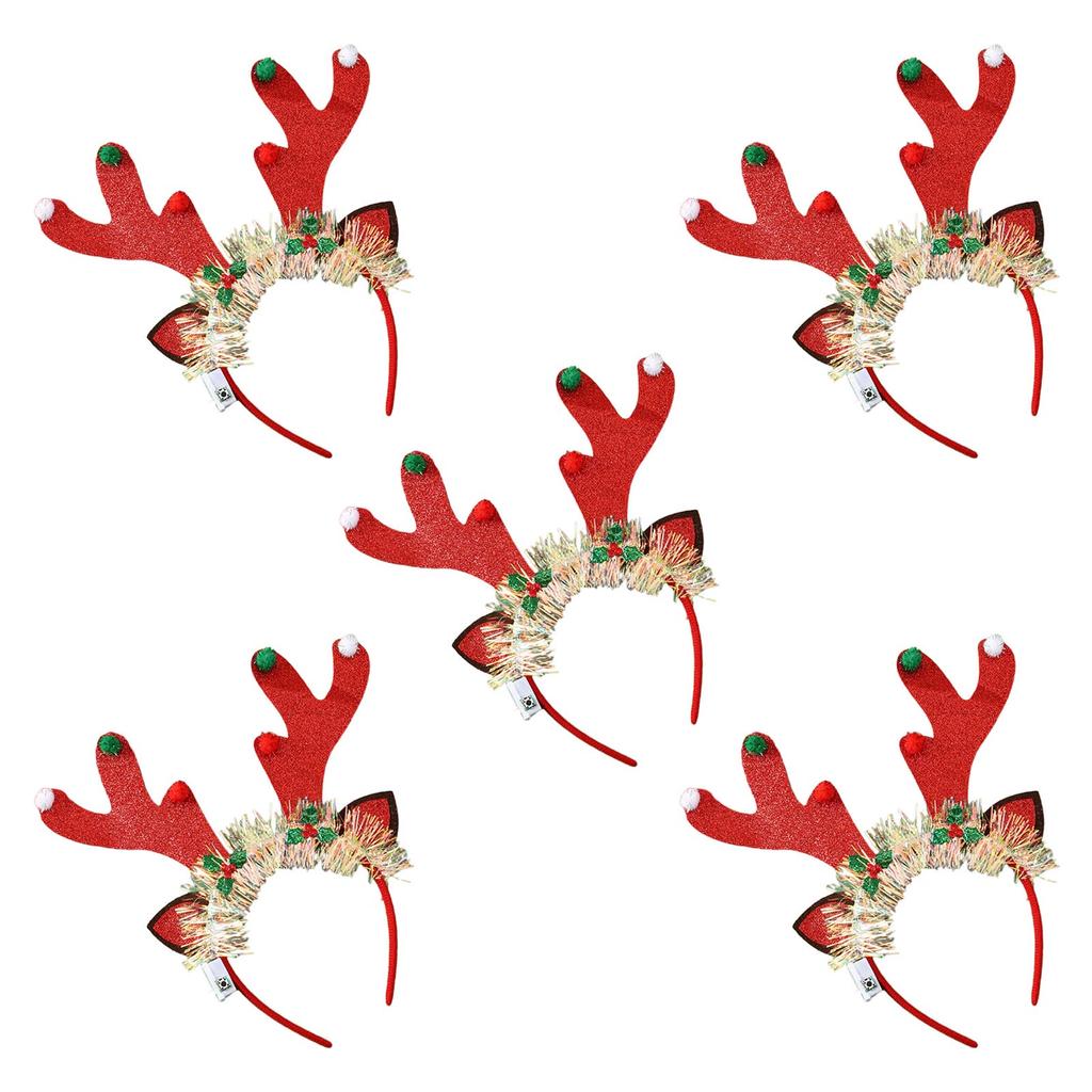 5xChristmas Glowing Hair Band Light Up Head Band Xmas Tree Hairband Creative Flashing Headwear Performances Photo Props