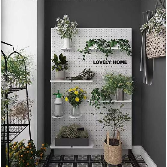 Metal Pegboard with Stand Movable Floor Standing Storage Rack Jewelry Hat Display Pegboard  Tools for Bedrooms Living Rooms and Kitchen