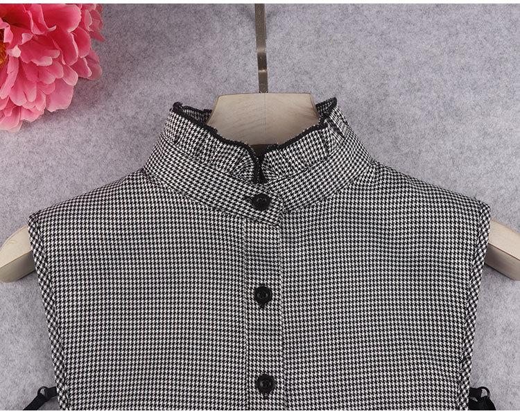Women's Autumn/Winter Plaid Stand-Up False Collar for Shirts and Sweaters