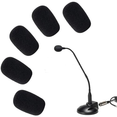 4.8cm Long Headset Intercom Microphone Windshield, Microphone Sponge, 12mm Inner Diameter, High-Density Microphone Sponge, Thick Sponge Microphone Win