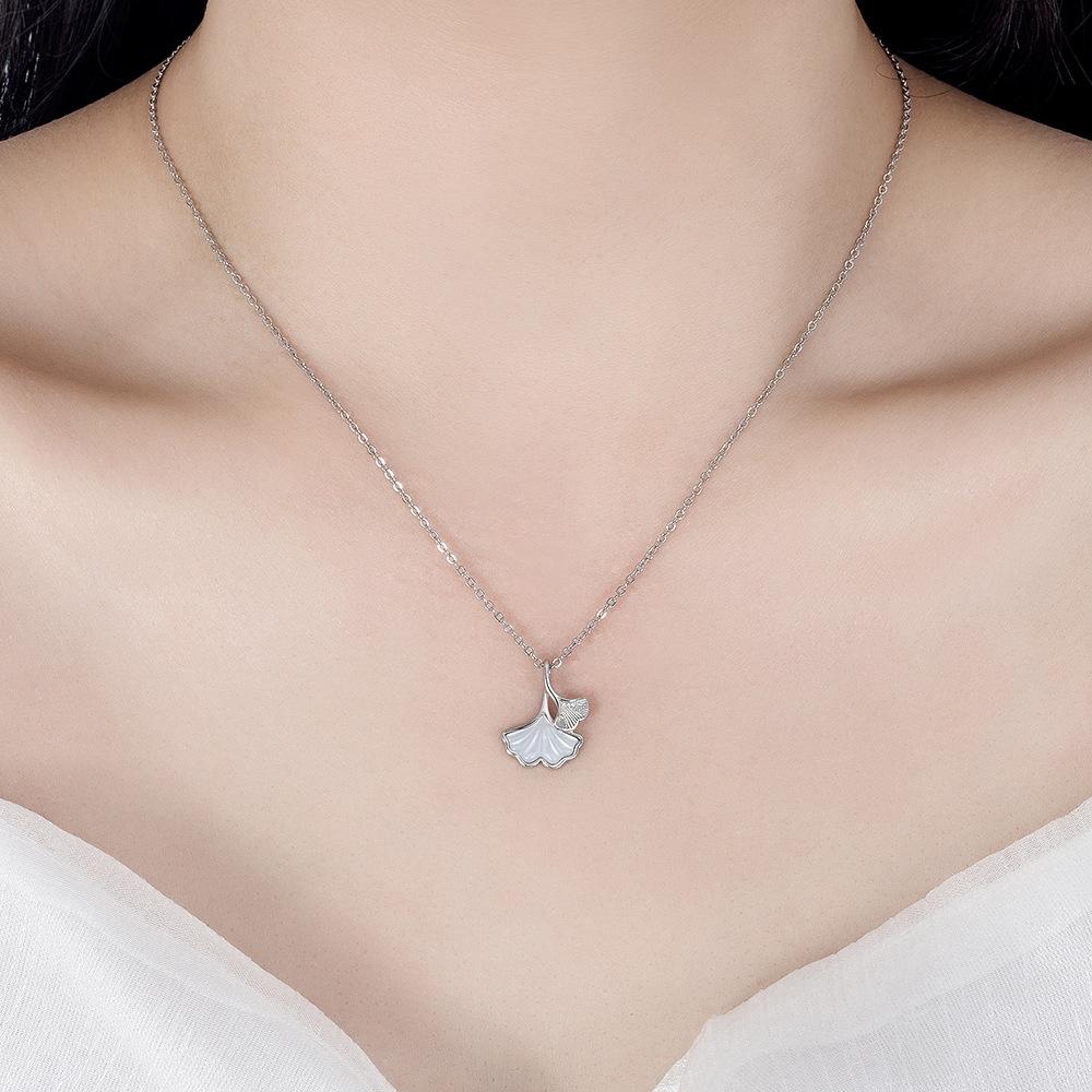 Colier Costum Caise Shell Sansheng Femeie Lanț Claviculă Proaspăt Cercei Eleganți Vintage