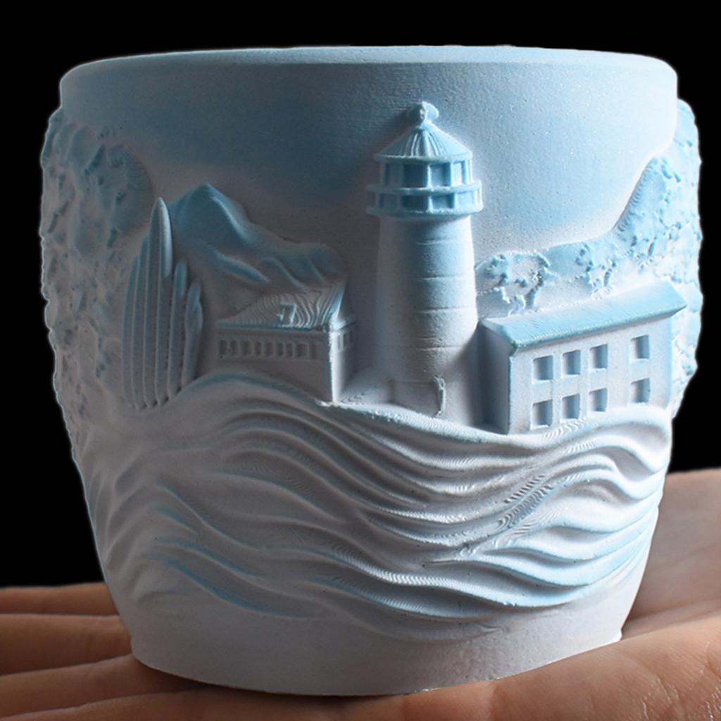 Praktische Florale Blumentöpfe Stabile Silikonform Zement Gips Bastelbedarf für Garten- und Innendekoration